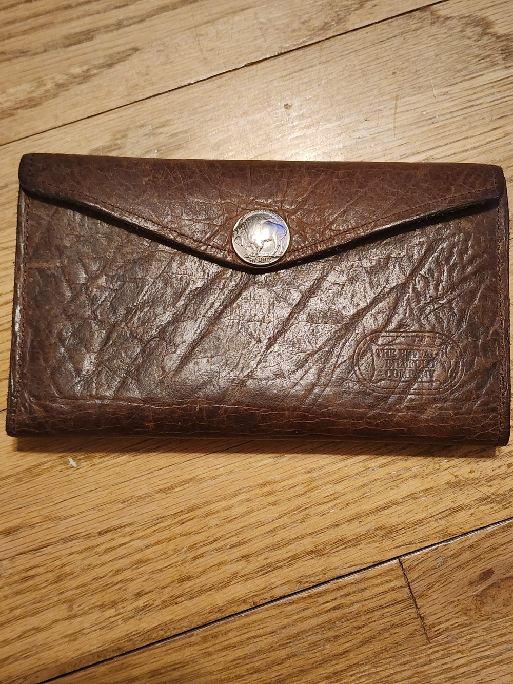 Buffalo Leather Envelope Wallet - Dark Brown